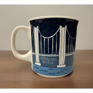 Fishs Eddy Coffee Mug Brooklyn Bridge Artist Ana Benaroya Collectible